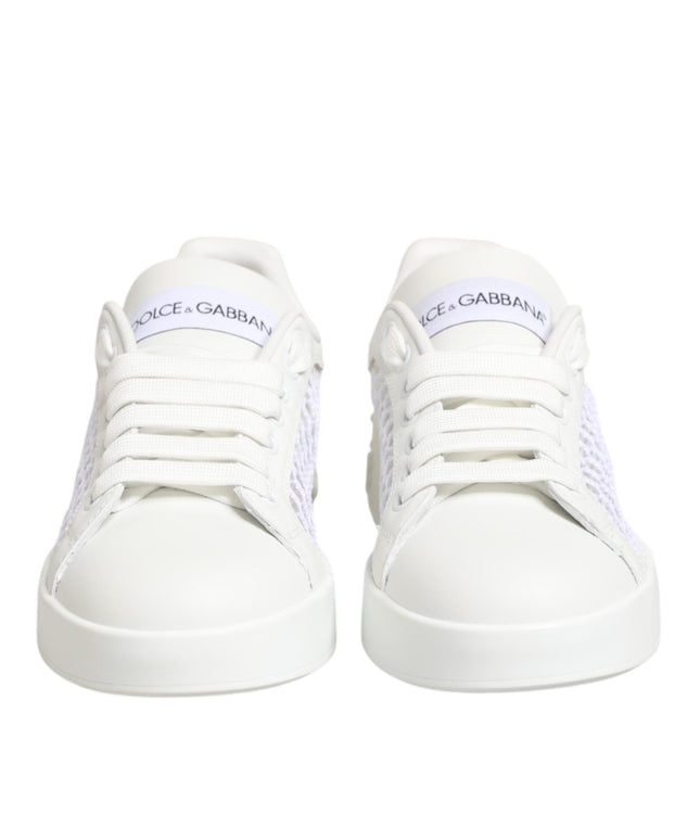 Dolce & Gabbana White Mesh Inserts Low Top Sneakers Shoes