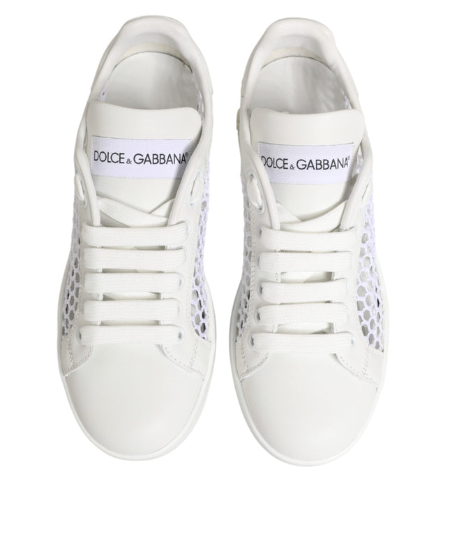 Dolce & Gabbana White Mesh Inserts Low Top Sneakers Shoes