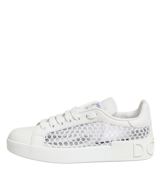 Dolce & Gabbana White Mesh Inserts Low Top Sneakers Shoes