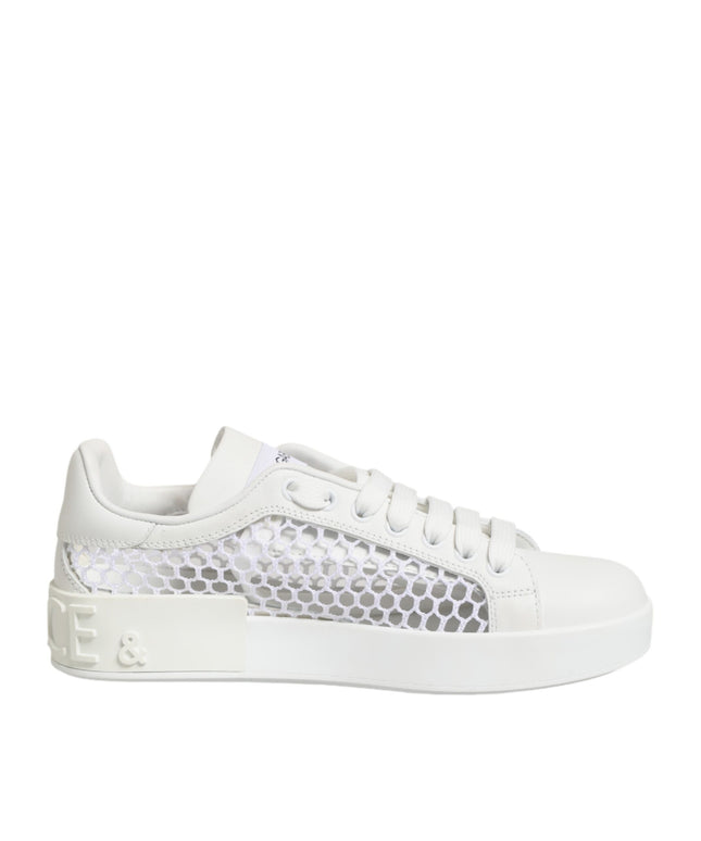 Dolce & Gabbana White Mesh Inserts Low Top Sneakers Shoes