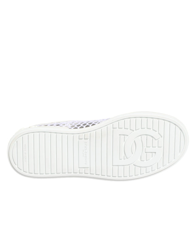 Dolce & Gabbana White Mesh Inserts Low Top Sneakers Shoes