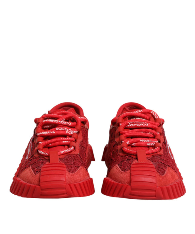 Dolce & Gabbana Red Logo Lace Low Top NS1 Sneakers Shoes