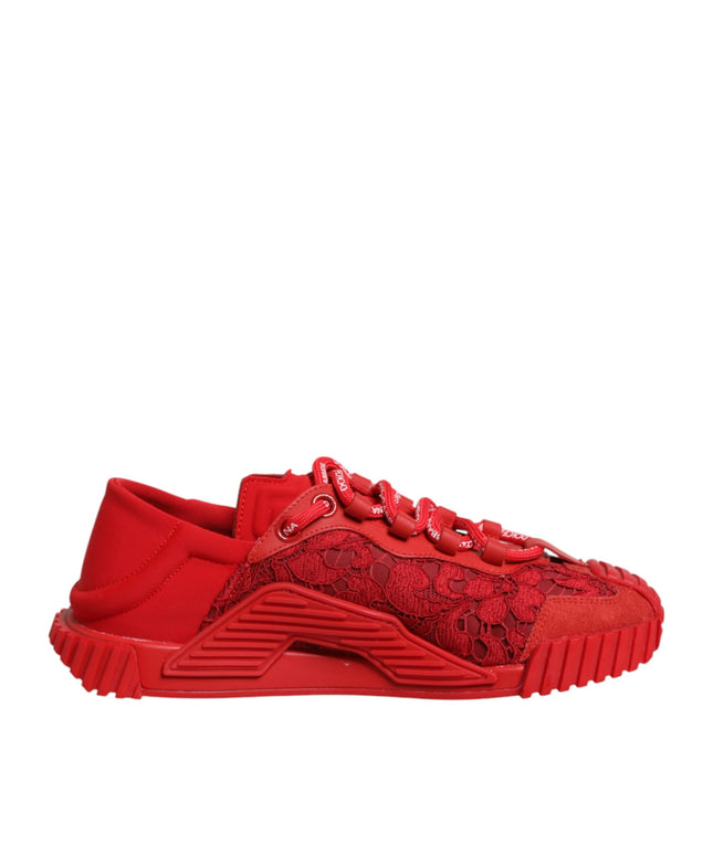 Dolce & Gabbana Red Logo Lace Low Top NS1 Sneakers Shoes