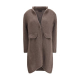 Ella Semi-long Sweater with a front hook-and-eye closure
