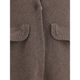 Ella Semi-long Sweater with a front hook-and-eye closure