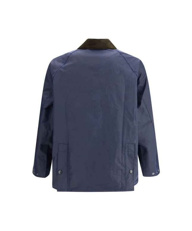 Barbour Waxed Jacket with a corded velvet collar
