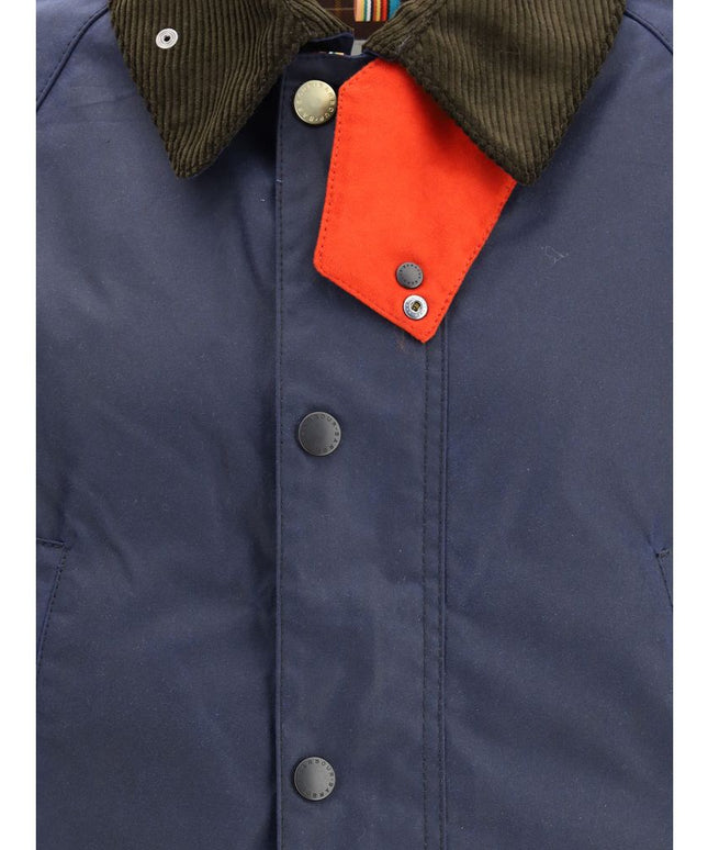 Barbour Waxed Jacket with a corded velvet collar