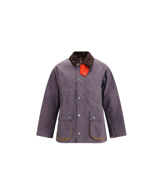 Barbour Waxed Jacket with a corded velvet collar