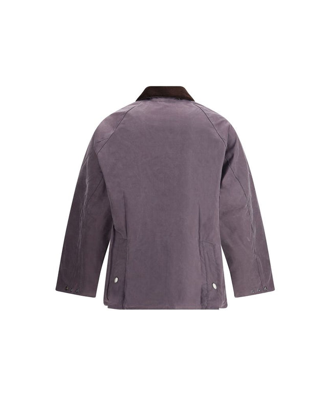 Barbour Waxed Jacket with a corded velvet collar