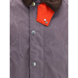 Barbour Waxed Jacket with a corded velvet collar