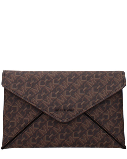 Michael Kors Brown Fabric Clutch Bags