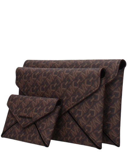 Michael Kors Brown Fabric Clutch Bags