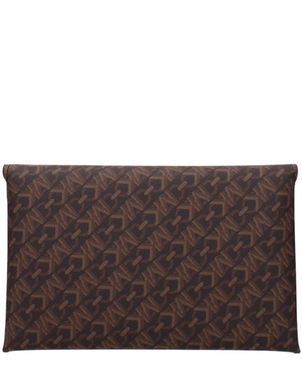 Michael Kors Brown Fabric Clutch Bags