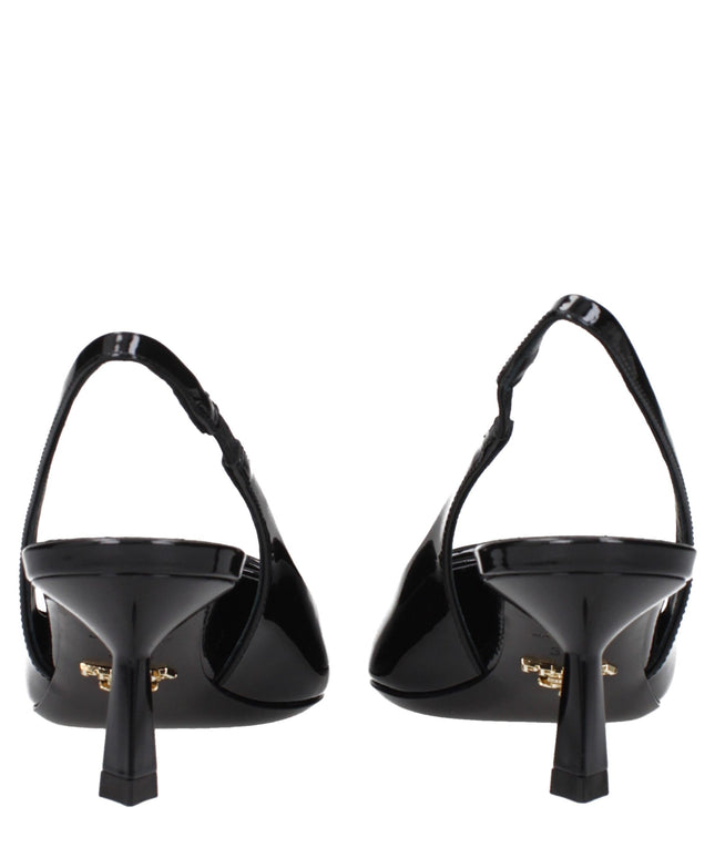 Prada Black Leather Mid Heel Pumps