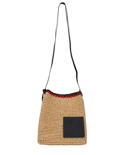 Jil Sander Beige Raffia Crossbody Bags