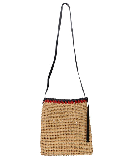 Jil Sander Beige Raffia Crossbody Bags