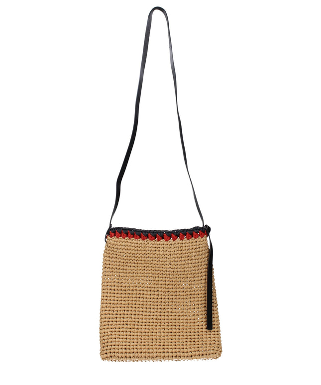 Jil Sander Beige Raffia Crossbody Bags
