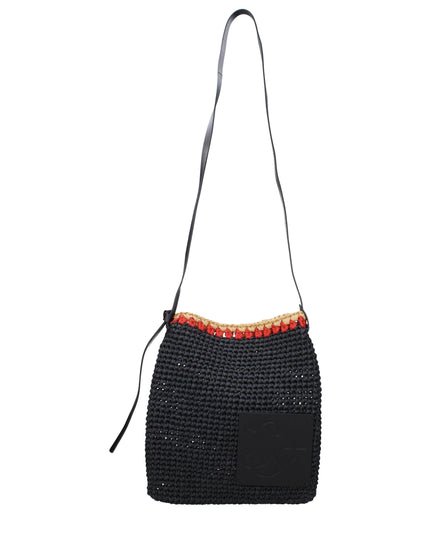 Jil Sander Black Raffia Crossbody Bags