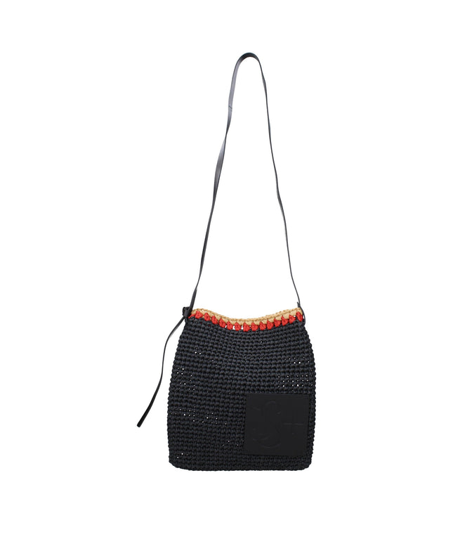 Jil Sander Black Raffia Crossbody Bags