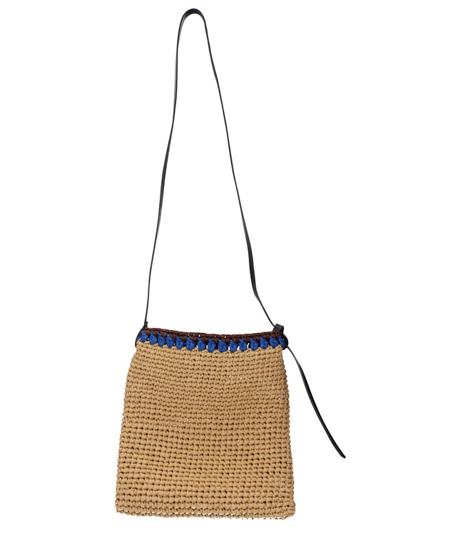 Jil Sander Beige Raffia Crossbody Bags