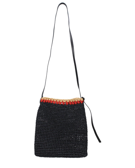 Jil Sander Black Raffia Crossbody Bags