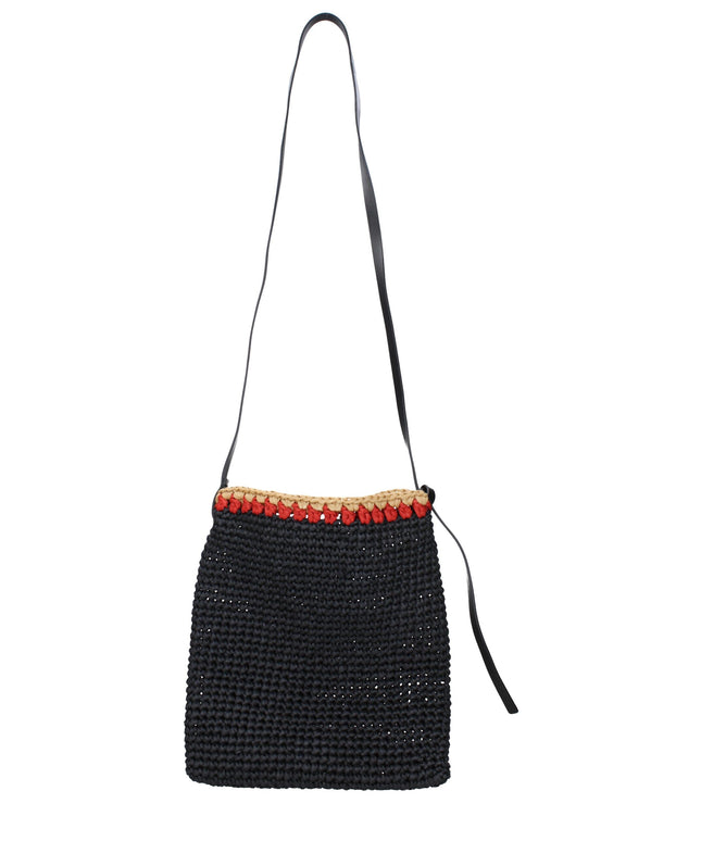 Jil Sander Black Raffia Crossbody Bags
