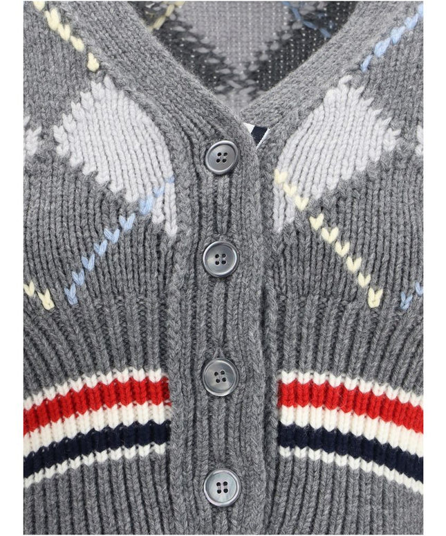 Thom Browne Argyle V-Neck Cardigan