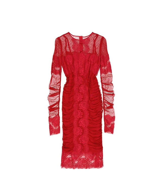 Dolce & Gabbana Lace Rouches Dress