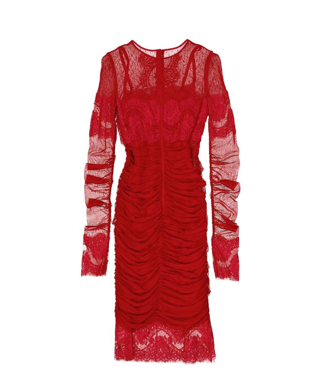 Dolce & Gabbana Lace Rouches Dress