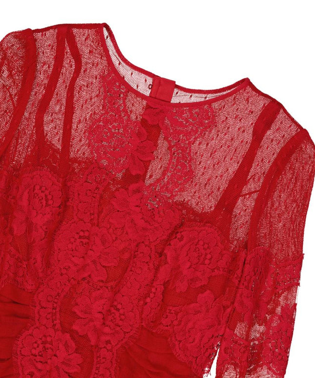 Dolce & Gabbana Lace Rouches Dress