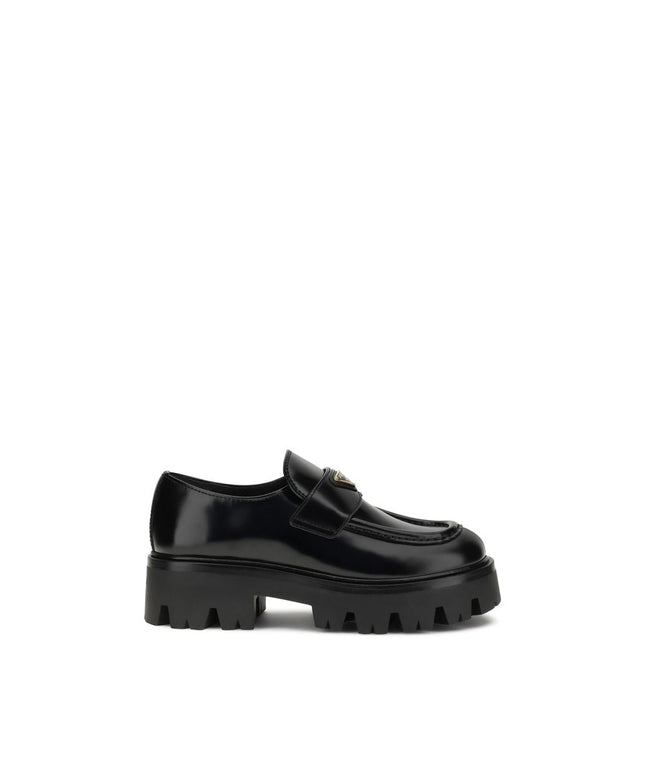 Prada Leather Monolith Loafers