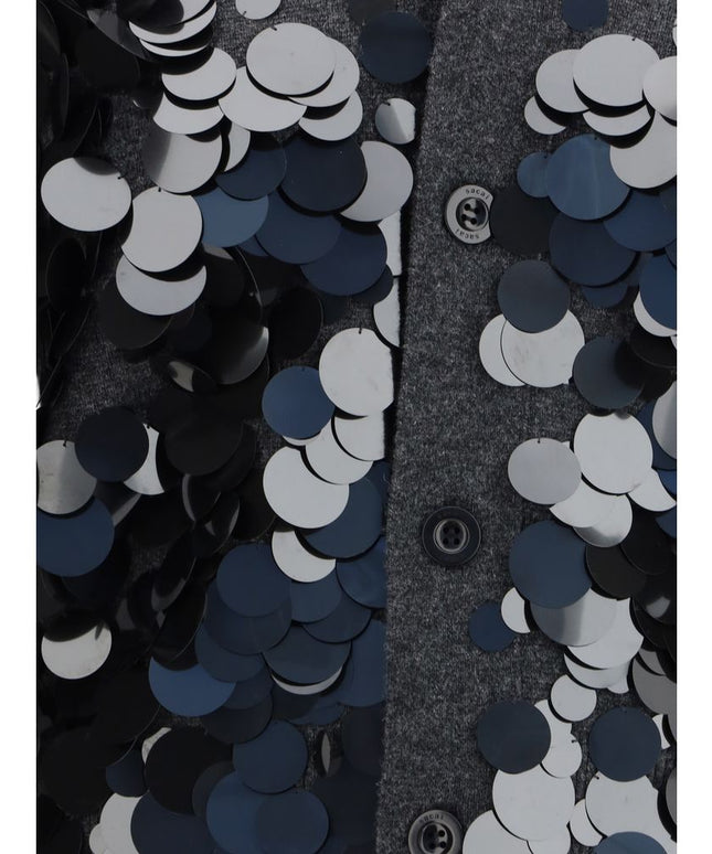 Sacai Sequined Wool Cardigan
