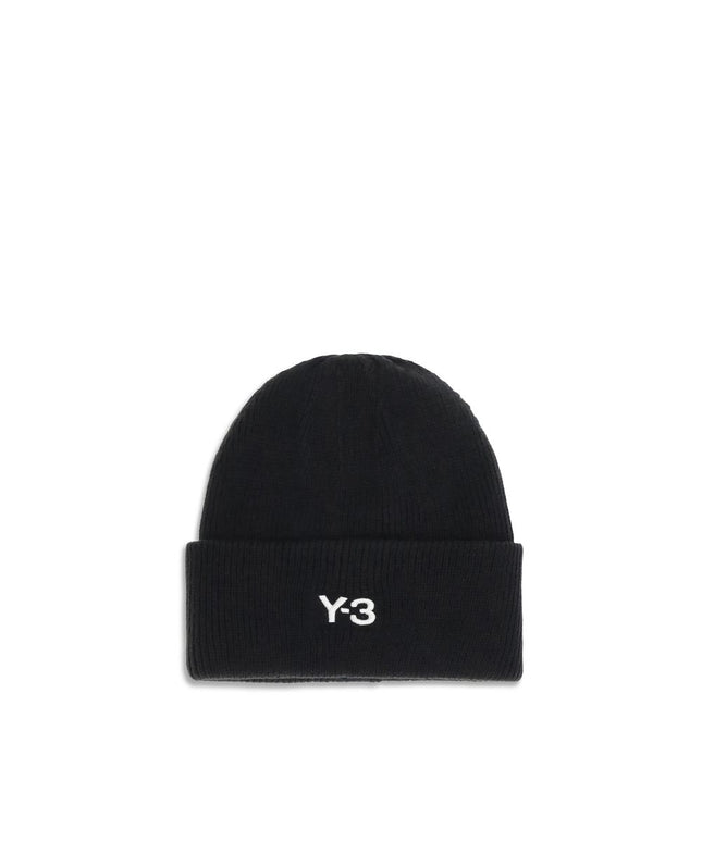 Y-3 Classic Beanie with a stitched label at the front