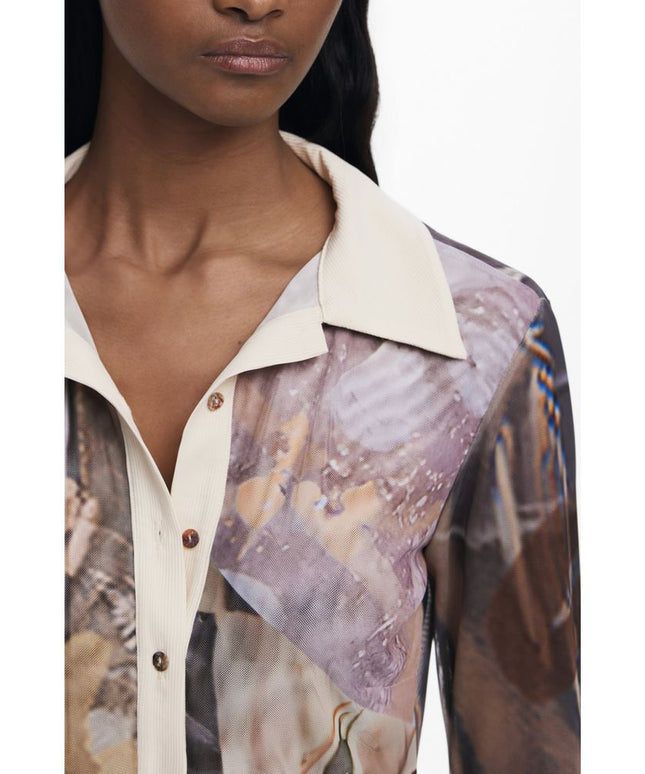Desigual Beige Polyester Shirt