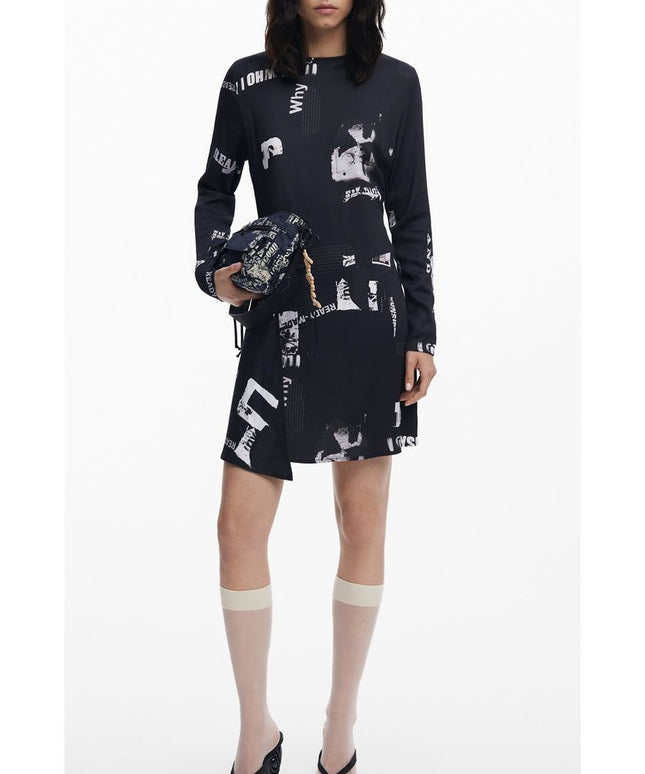 Desigual Black Elastane Dress