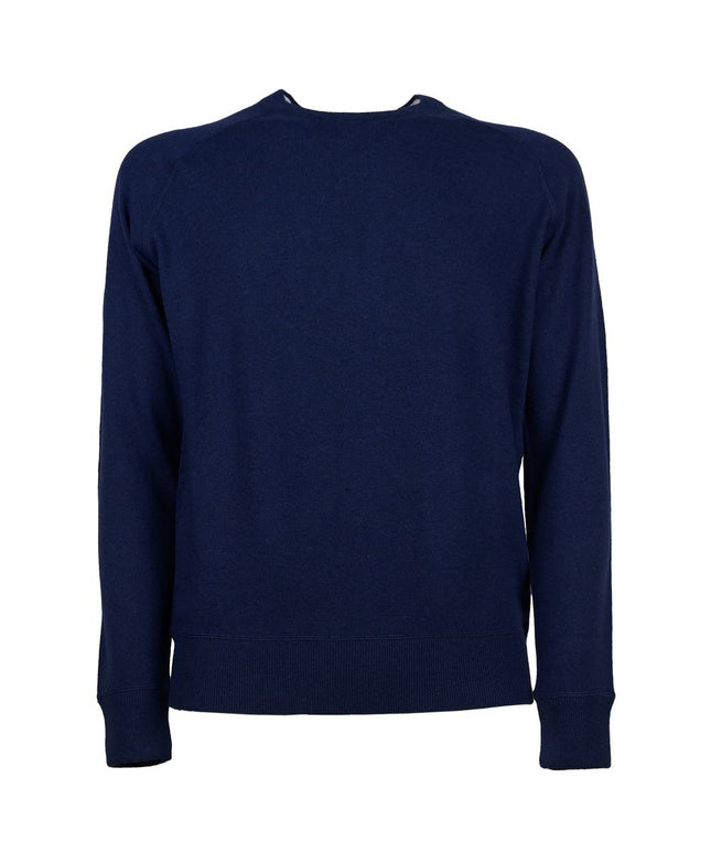 Emilio Romanelli Blue Cashmere Men Sweater