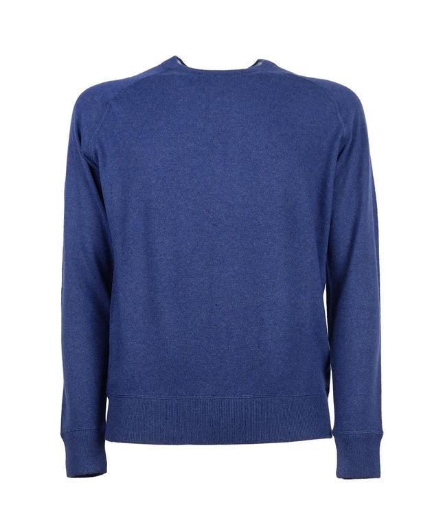 Emilio Romanelli Blue Cashmere Men Sweater