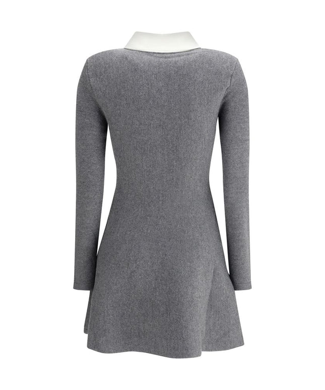 Self-Portrait Mini knit Dress with crochet floral collar