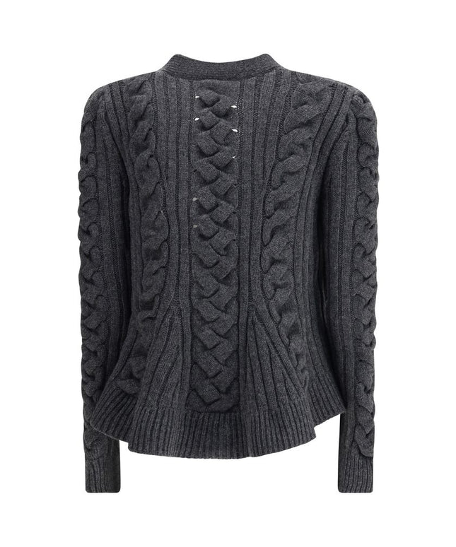 Alexander McQueen Peplum Cable Cardigan