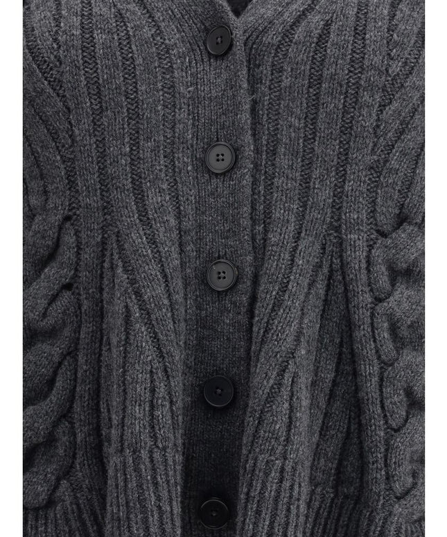Alexander McQueen Peplum Cable Cardigan