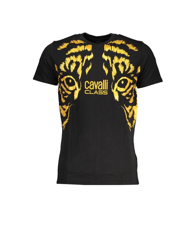 Cavalli Class Black Cotton T-Shirt