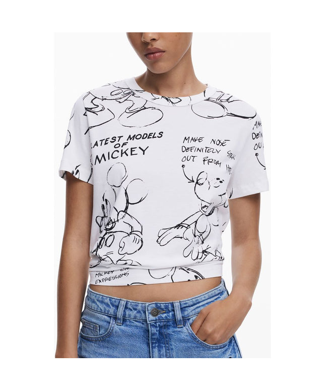 Desigual White Cotton T-Shirt
