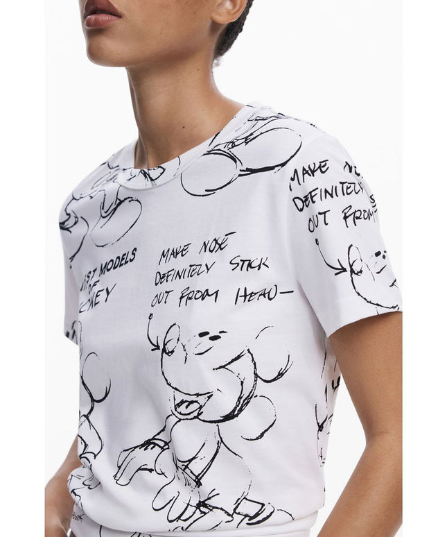 Desigual White Cotton T-Shirt