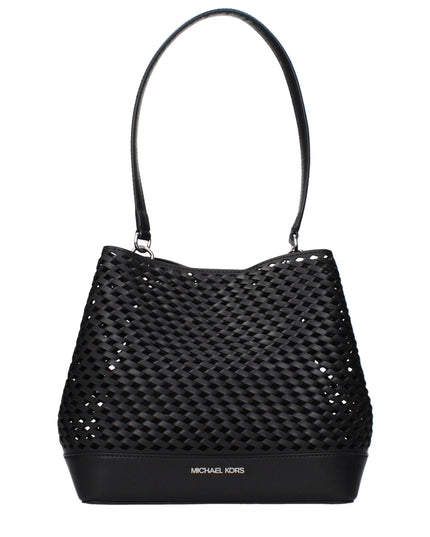 Michael Kors Black Leather Shoulder Bags