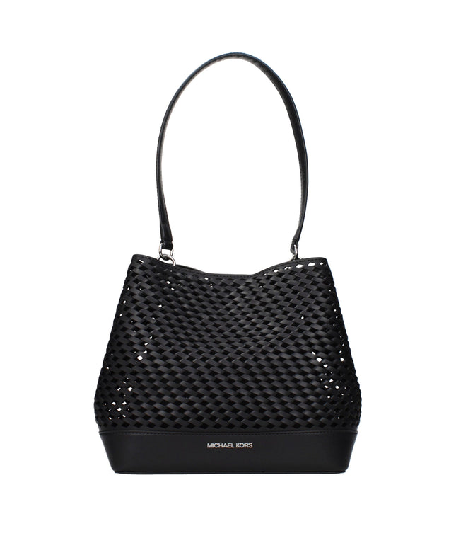 Michael Kors Black Leather Shoulder Bags