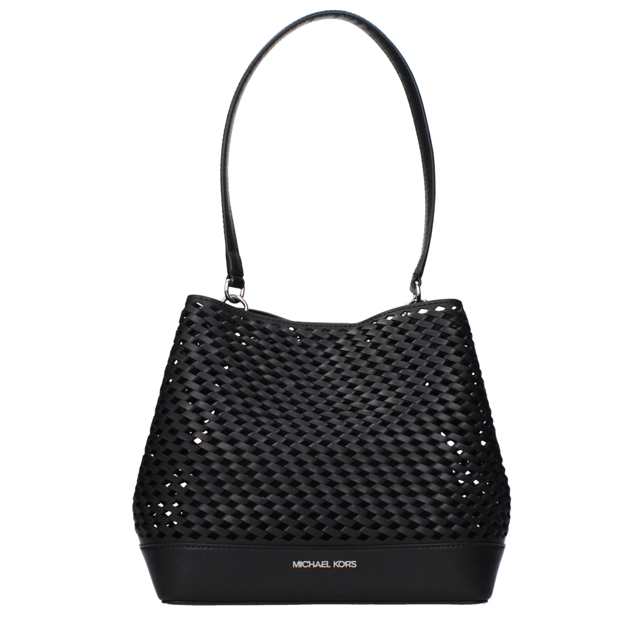 Michael Kors Black Leather Shoulder Bags