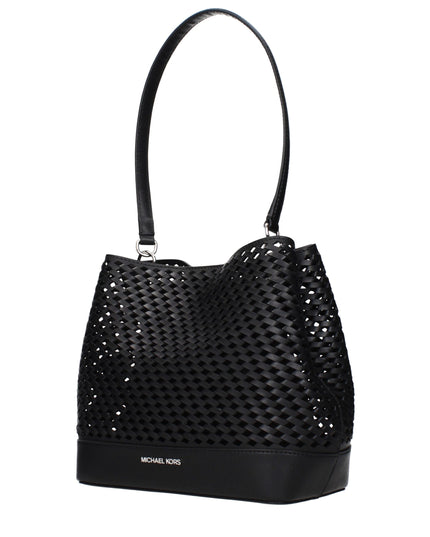 Michael Kors Black Leather Shoulder Bags