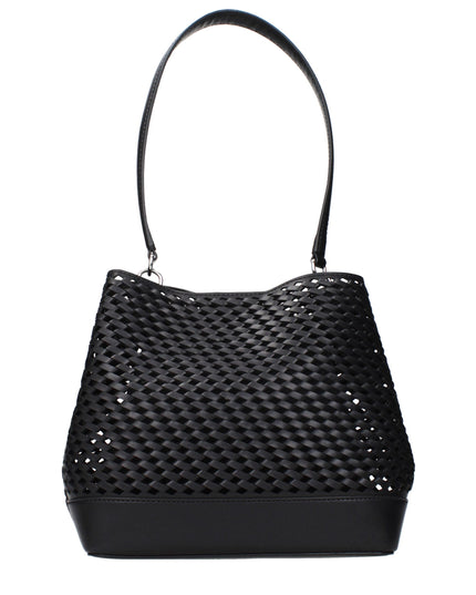 Michael Kors Black Leather Shoulder Bags