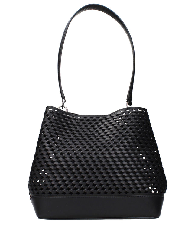 Michael Kors Black Leather Shoulder Bags