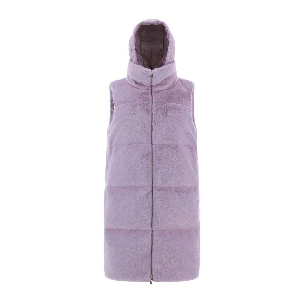 Herno Faux Fur Sleeveles Coat